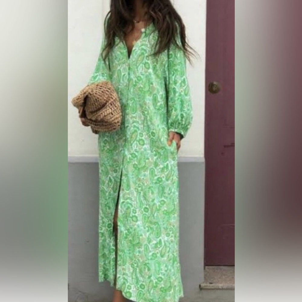 ZARA Green Paisley Maxi Dress
Style 7832/005/063